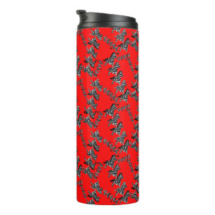 Moderne wilde rote Zebra Thermosbecher