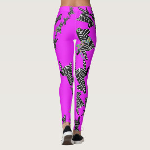 Moderne wilde violette Zebra Leggings