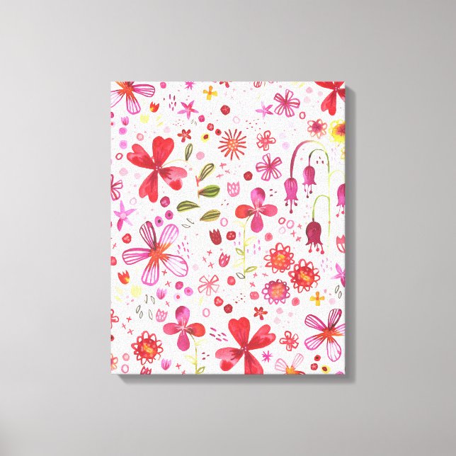 Moderne Wildwasser-Blume Leinwanddruck (Vorderseite)