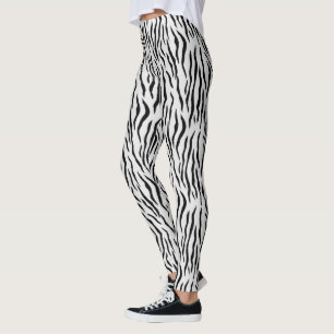 Moderne Wildweiße Tiger-Muster Leggings