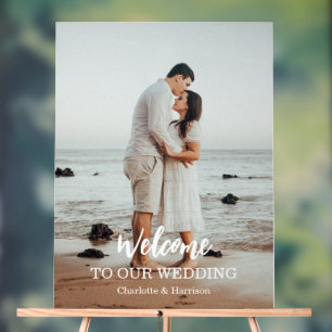 Moderne Willkommensfoto Hochzeit Acrylschild