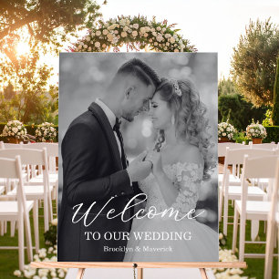 Moderne Willkommensfoto-Hochzeit Acrylschild
