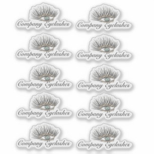 Moderne Wimpernverpackung Geschäft Name Aufkleber
