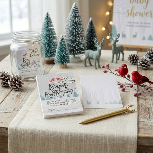 Moderne Winter-Baby-Shower-Windel-Raffle-Ticket Begleitkarte