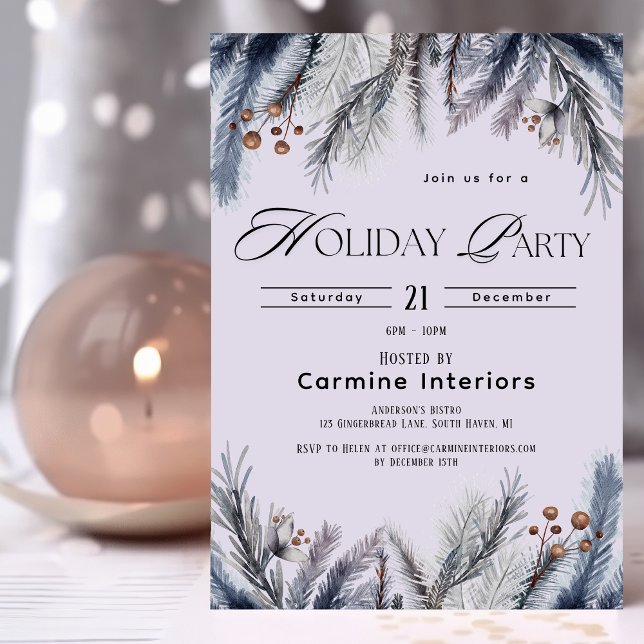 Moderne Winter Botanicals Corporate Holiday Party Einladung (Von Creator hochgeladen)