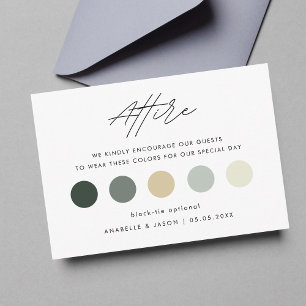Moderne Winter Color Palette Wedding Guest Attrakt Begleitkarte