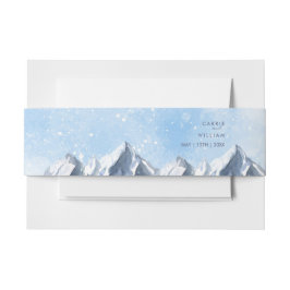 Moderne Winter-Gebirgs-Hochzeit Einladungsbanderole