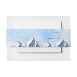 Moderne Winter-Gebirgs-Hochzeit Einladungsbanderole