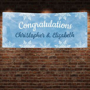 Moderne Winter Gratulation Verlobung Hochzeit Banner