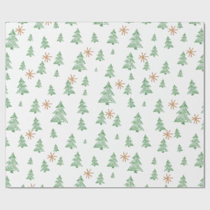 Moderne Winter Kiefernstern Geschenkpapier