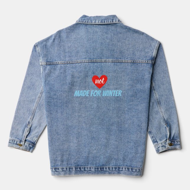 Moderne Winter-Saison Zitat Schwarzer Text  Jeansjacke (Rückseite)