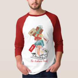 Moderne Winter Schlitten Familie passt Weihnachten T-Shirt