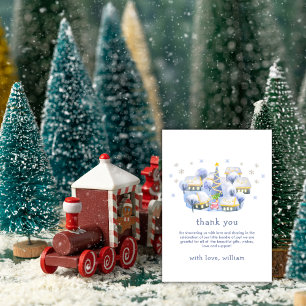 Moderne Winter-Schnee-Babyparty 'Es braucht ein Do Dankeskarte