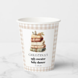 Moderne Winter Ugly Sweater Baby Dusche Pappbecher