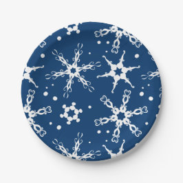 Moderne Winterferienplatte Snowflake Pappteller