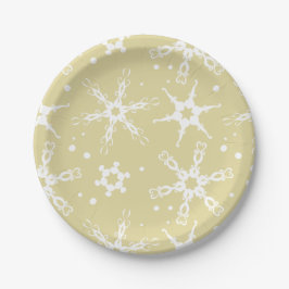 Moderne Winterferienplatte Snowflake Pappteller