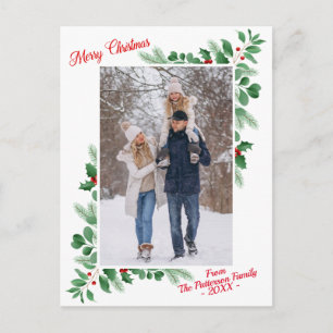 Moderne Winterfolien Frohe Weihnachten Foto Postkarte