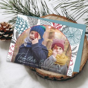 Moderne Wintergrün-Weihnachtsfotografie Feiertagskarte
