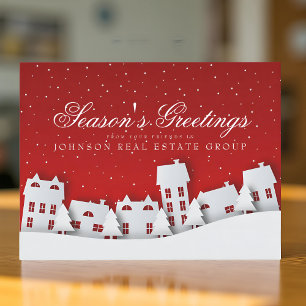 Moderne Winterlandschaft   Grüße zur Festtagszeit Postkarte