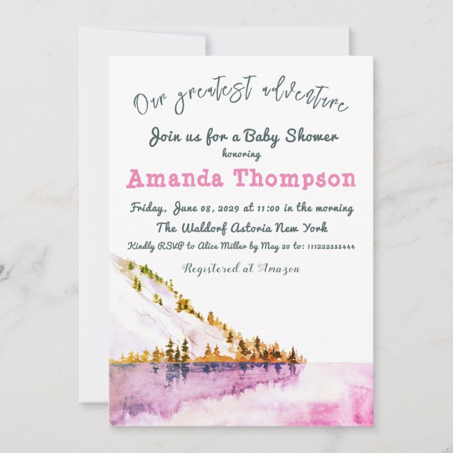 Moderne Winterlandschaft Unser Bestes Abenteuer Einladung (Vorderseite)