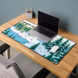 Moderne Winterlandschaft Yellowstone Szenisch Schreibtischunterlage