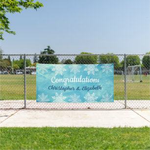 Moderne Winterliche Gratulations Verlobung Hochzei Banner