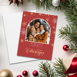 Moderne Winterschneeflocken Foto Weihnachten Karte