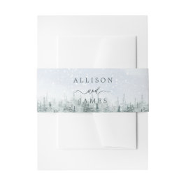 Moderne Winterwald-Hochzeit Bauchband Einladungsbanderole