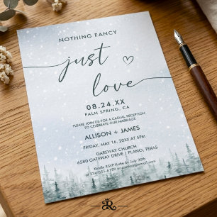 Moderne Winterwald-Hochzeit Einladung