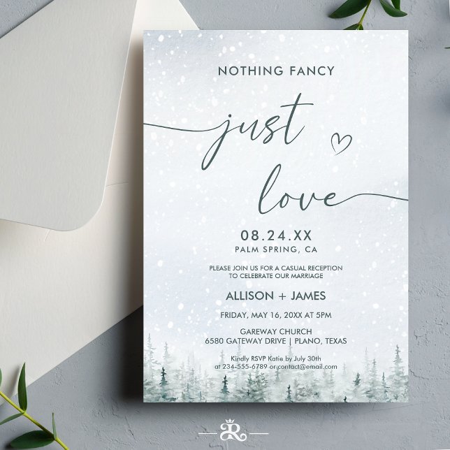 Moderne Winterwald-Hochzeit Einladung (Von Creator hochgeladen)