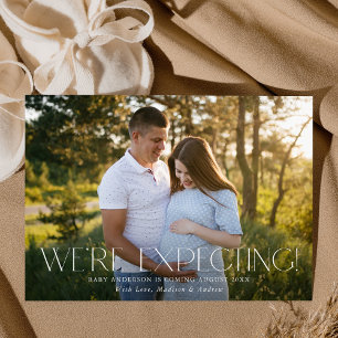 Moderne wir erwarten Foto-Schwangerschaft Ankündigung