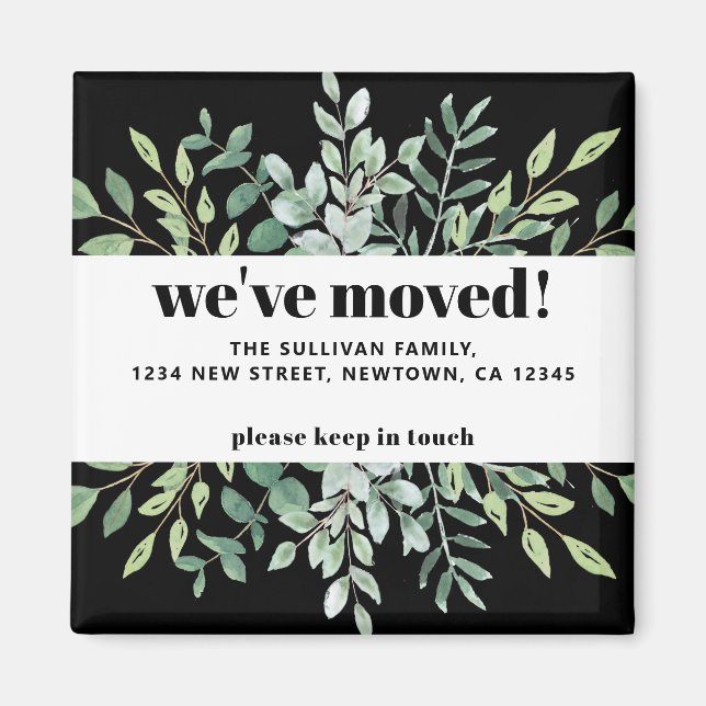 Moderne wir haben Eukalyptus Greenery Black Magnet (Vorne)