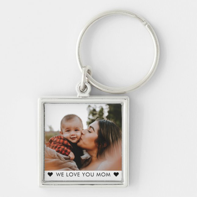 Moderne WIR LIEBE IHNEN MAMA Muttertag Foto Schlüsselanhänger (Vorne)