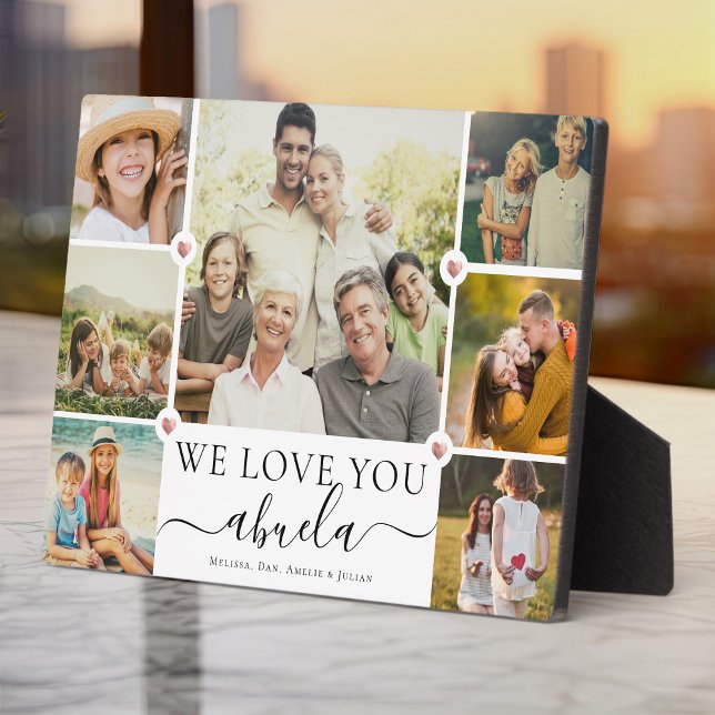 Moderne Wir Liebe Sie Abuela Familie Foto Collage Fotoplatte (Von Creator hochgeladen)