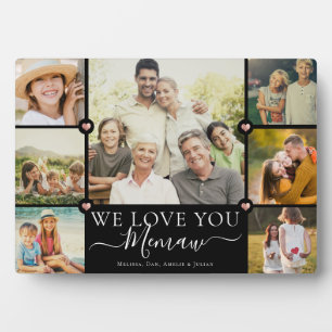 Moderne wir Liebe Sie erinnern Familienfoto Collag Fotoplatte