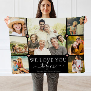 Moderne wir Liebe Sie Mama Familie Foto Collage Fl Fleecedecke