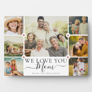 Moderne wir Liebe Sie Mama Familienfoto Collage Fotoplatte