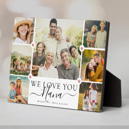 Moderne wir Liebe Sie Nana Familienfoto Collage Fotoplatte