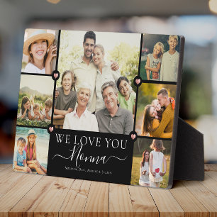 Moderne wir Liebe Sie Nonna Familienfoto Collage Fotoplatte