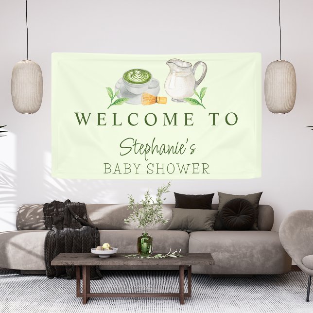 Moderne wir Liebe Sie so Matcha Green Tea Baby Dus Banner (Von Creator hochgeladen)