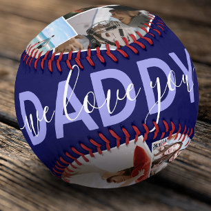 Moderne 'Wir lieben dich' Foto-Collage Daddy Baseball
