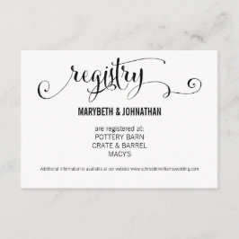 Moderne wir machen Script Wedding Registry Card Begleitkarte