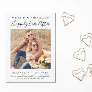 Moderne Wir-sind-verlobt-Foto-Hochzeitsankündigung Ankündigung