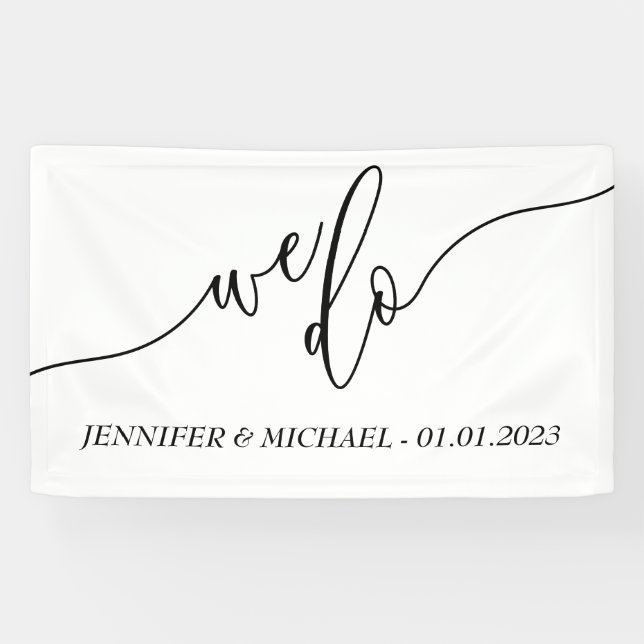Moderne Wir tun Hochzeitsskript Banner (Horizontal)