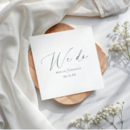 Moderne Wir-Tun-Paarnamen-Skript-Hochzeit Serviette