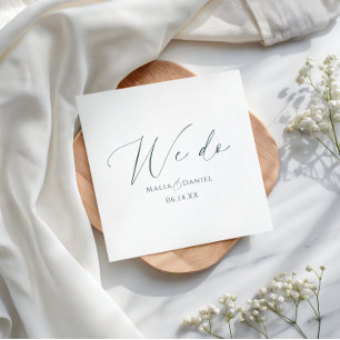 Moderne Wir-Tun-Paarnamen-Skript-Hochzeit Serviette