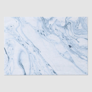Moderne Wirbel aus weißem und blaugrauem Marmor Seidenpapier