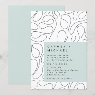 Moderne Wirbel Hintergrund Box Green Contemporary Einladung