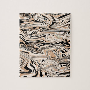 Moderne Wirbel Watercolor Brown Black Pattern