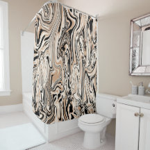 Moderne Wirbel Watercolor Brown Black Pattern